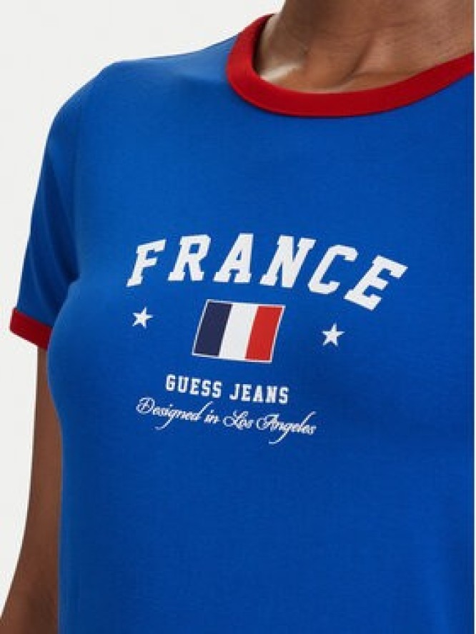 Guess Jeans T-Shirt W6YI16 K3995 Niebieski Slim Fit