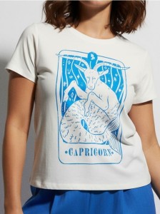 Bawełniana koszulka z nadrukiem - biały