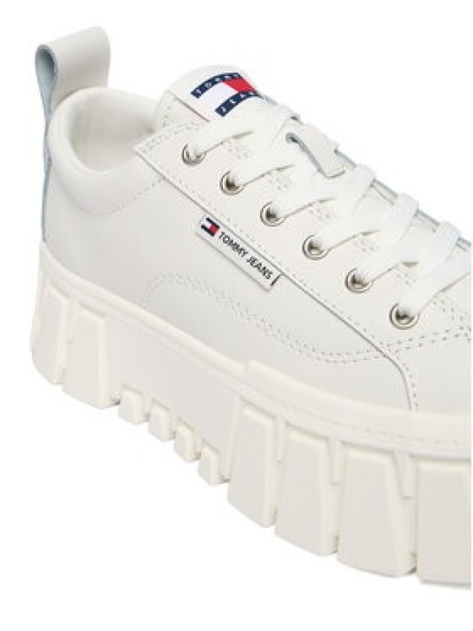 Tommy Jeans Sneakersy Tjw Vulc Flatform Leather EN0EN03008 Biały