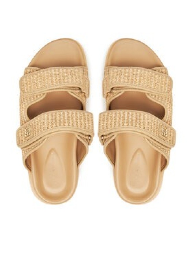 Tommy Hilfiger Klapki Double Strap Raffia FW0FW08940 Beżowy
