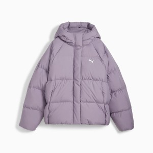 Kurtka z kapturem damska Puma DOWN PUFFER fioletowa r M