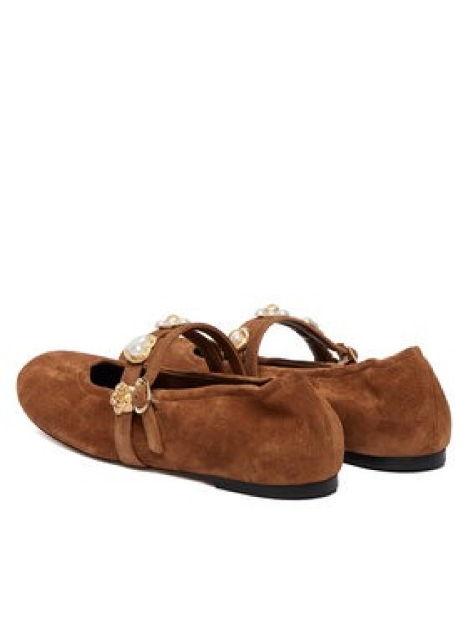 Stuart Weitzman Baleriny Socharming Mary Jane SN125 Brązowy
