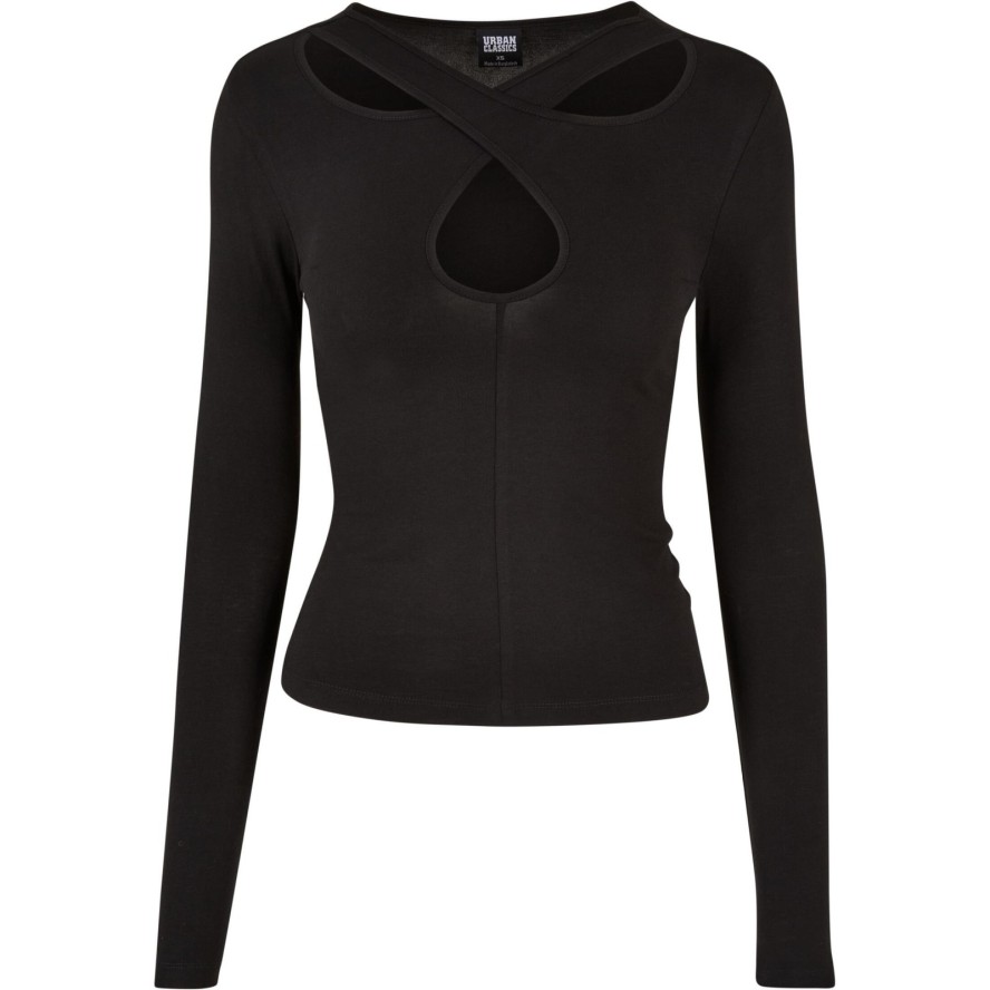 Damska koszulka z długim rękawem Urban Classics Crossed Cut Out GT