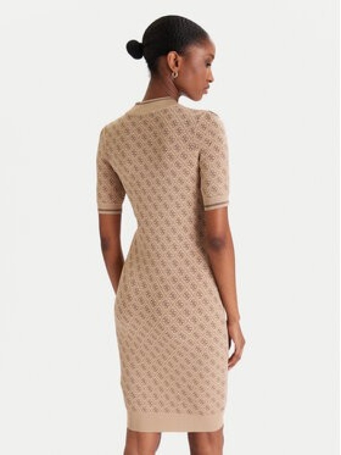 Guess Sukienka dzianinowa W3YK39 Z37K0 Beżowy Slim Fit