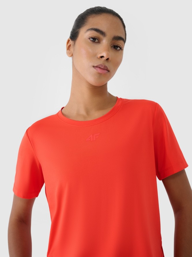 4F Koszulka treningowa oversize szybkoschnąca damska - czerwona XS