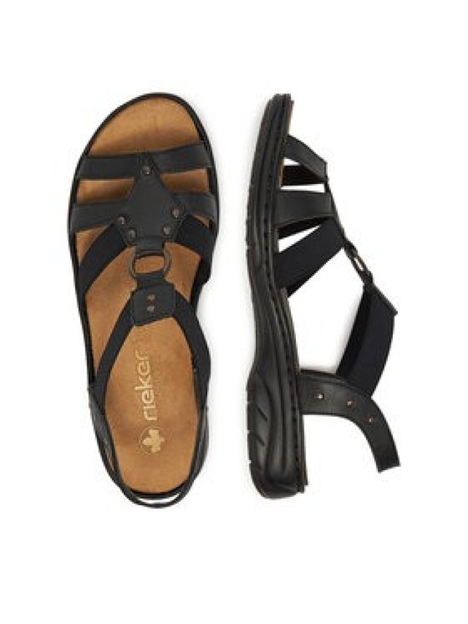 Rieker Sandały 64574-00 Czarny