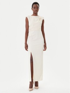 Rinascimento Sukienka wieczorowa CFC0020094002 Beżowy Slim Fit