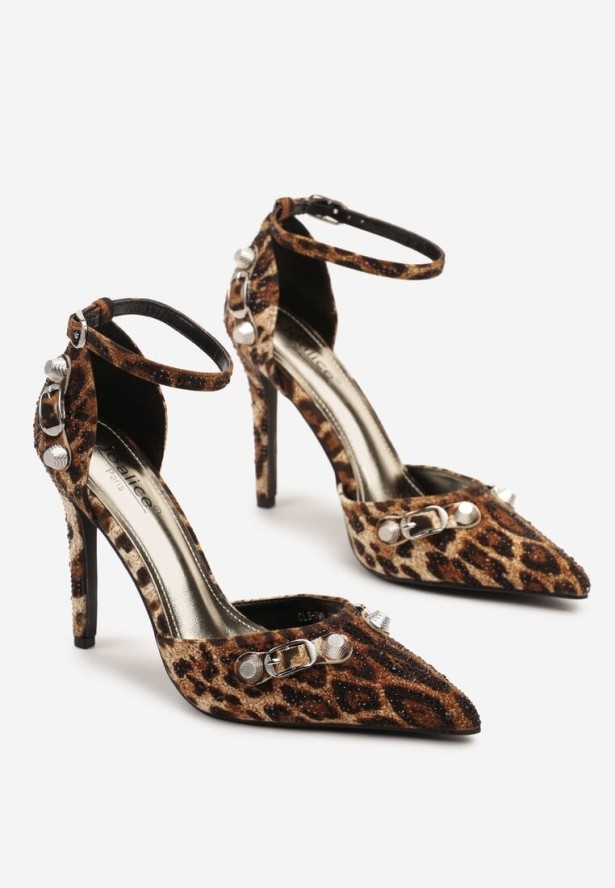 Panterkowe Szpilki Ozdobione Cyrkoniami i Aplikacjami Ridirianne