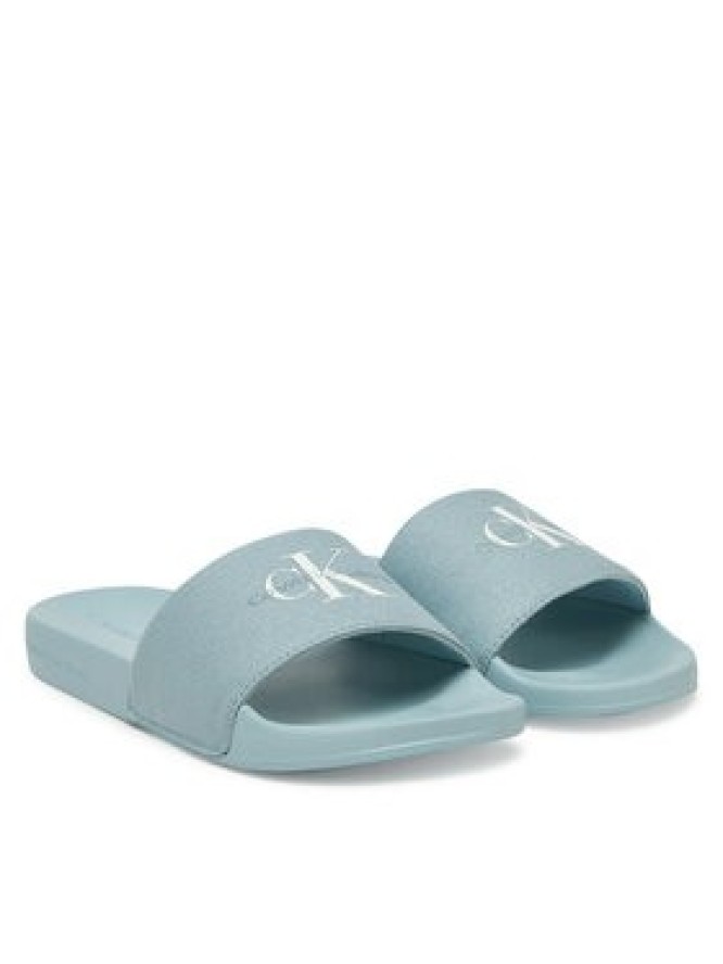 Calvin Klein Jeans Klapki Slide Monogram Wn YW0YW01835 Niebieski