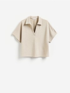 T-shirt polo - beżowy