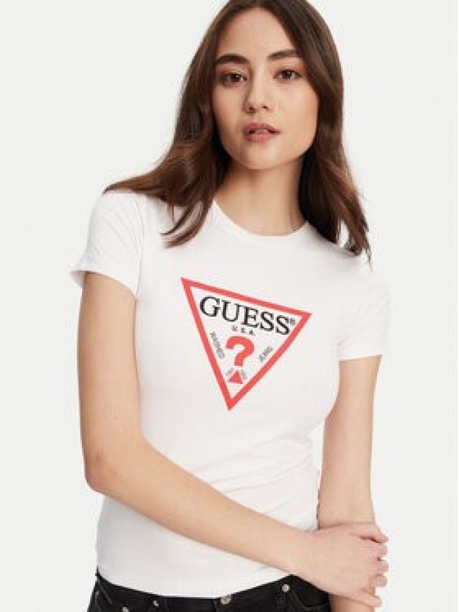 Guess Jeans T-Shirt W4YI04 J1314 Biały Regular Fit