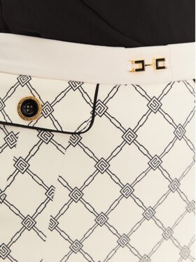 Elisabetta Franchi Spódnica mini GO-S03-51E2-V320 Écru Regular Fit