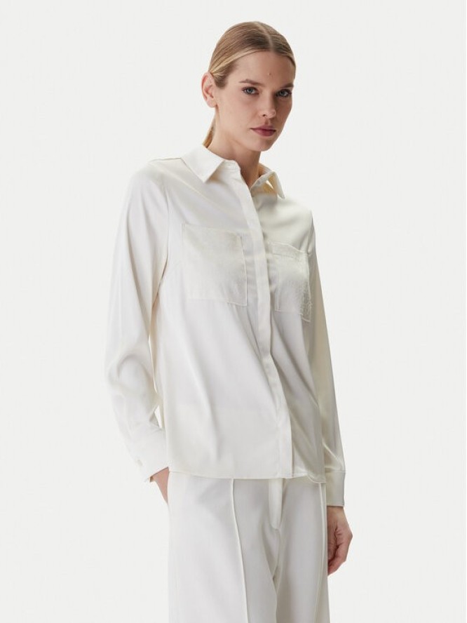 Guess Koszula W5RH40 WFQC2 Écru Regular Fit