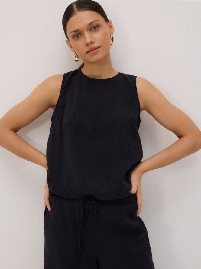 Gładki top z modalu - czarny