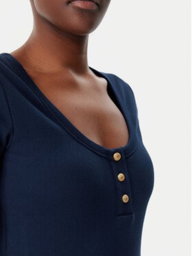 Tommy Hilfiger Sukienka codzienna Henley WW0WW43864 Granatowy Slim Fit