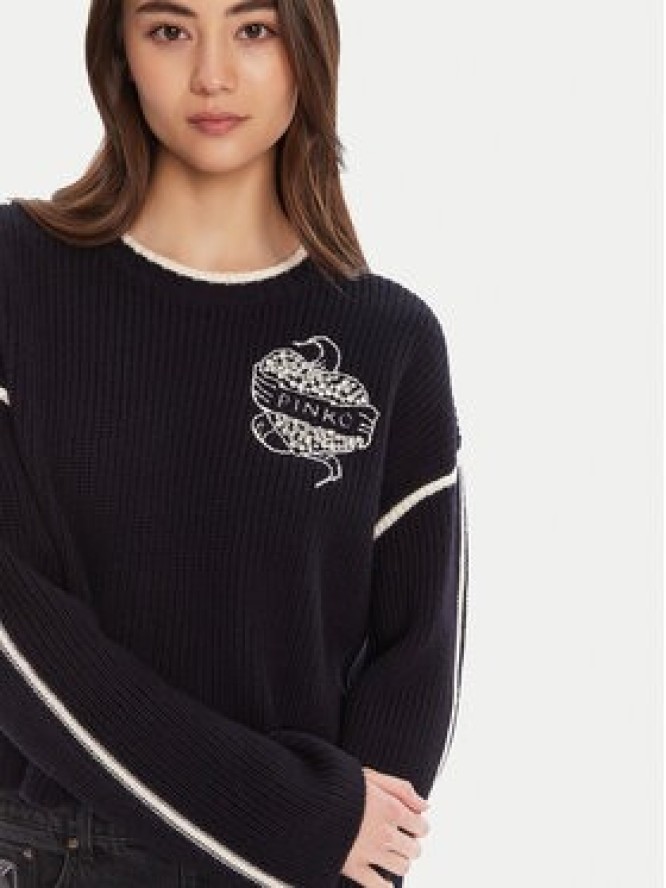 PINKO Sweter Alicudi 105397 A2PK Granatowy Regular Fit