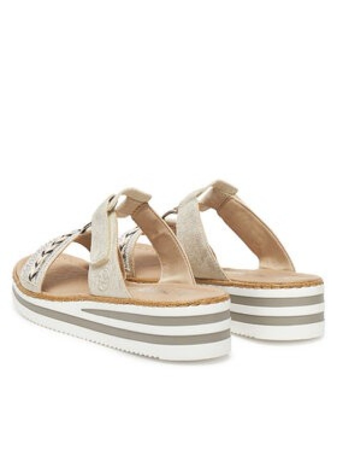 Rieker Klapki V02M6-60 Srebrny