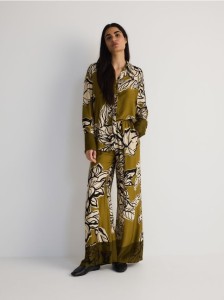 Wzorzyste spodnie z wiskozy - wielobarwny