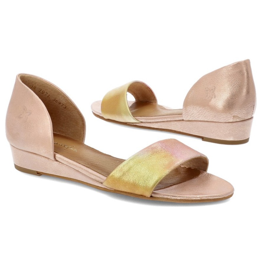 Różowe Sandały Maciejka Eleganckie Wsuwane Obuwie Damskie