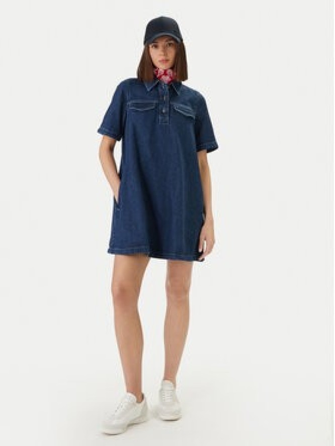 Tommy Jeans Sukienka jeansowa DW0DW22989 Granatowy Regular Fit