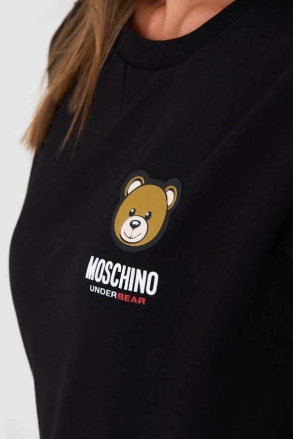 MOSCHINO Czarna damska bluza z misiem, Rozmiar L