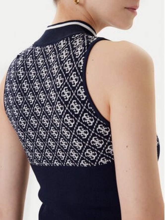 Guess Sweter W3YR26 Z37K0 Granatowy Regular Fit