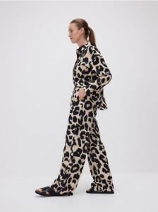 Wzorzyste spodnie - brązowy