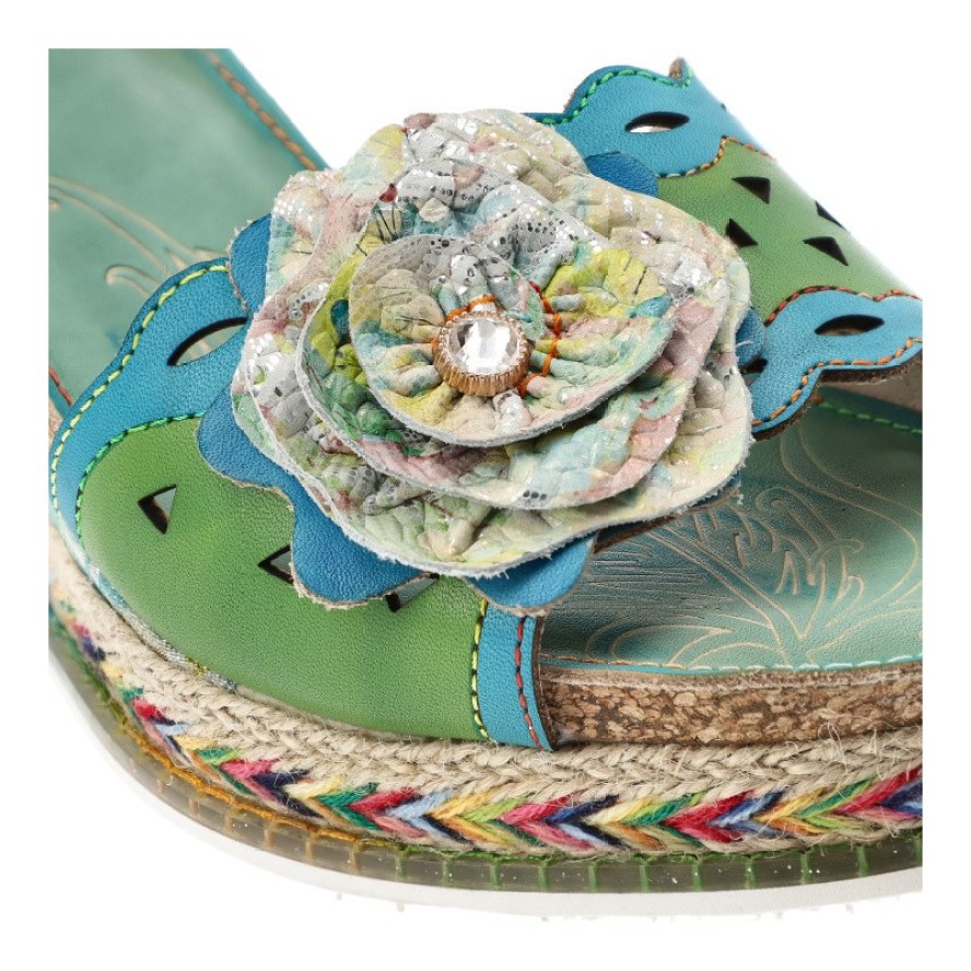 Zielone Sandały Laura Vita Modne Obuwie Damskie