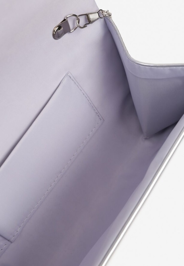 Srebrna Torebka Kopertówka z Dodatkowym Łańcuszkiem na Ramię Iredi