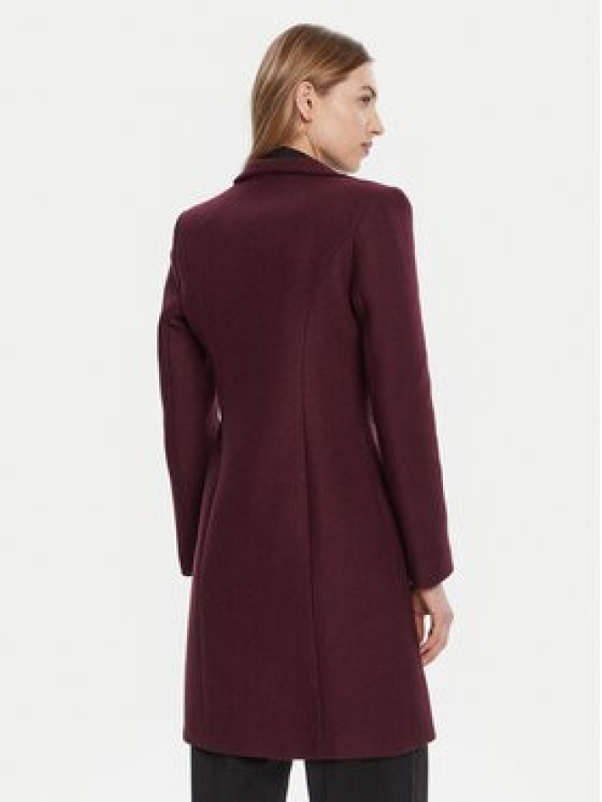 Rinascimento Płaszcz wełniany CFC0126218003 Bordowy Regular Fit