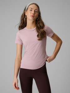 4F T-shirt slim gładki damski - różowy S