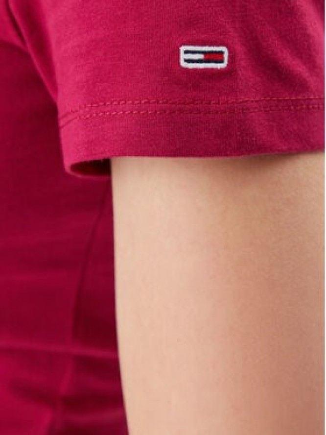 Tommy Jeans T-Shirt Essential DW0DW19447 Różowy Slim Fit