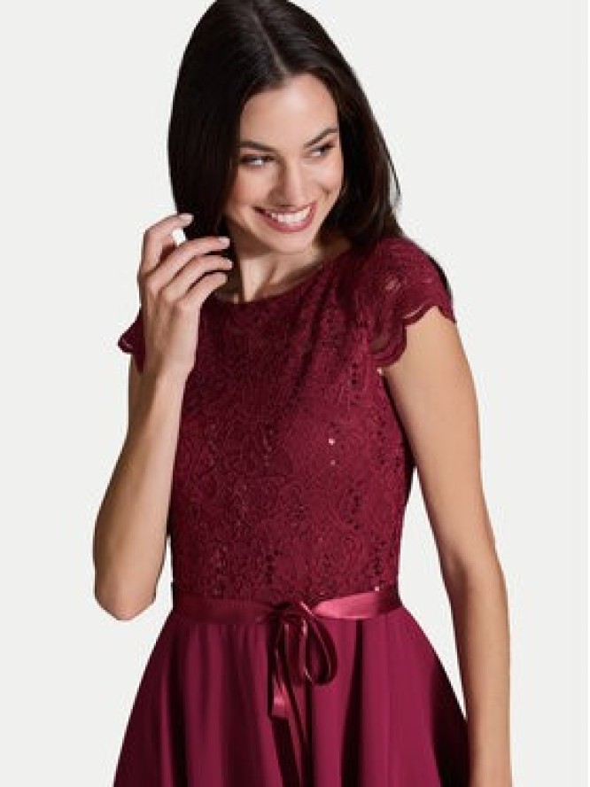 Swing Sukienka koktajlowa 77760510 Bordowy Regular Fit