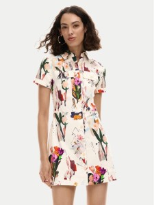 Desigual Sukienka koszulowa Fini 26SWVW48 Écru Regular Fit
