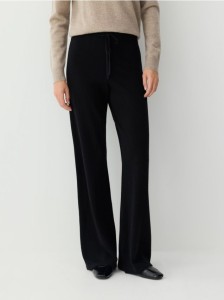 Wełniane spodnie z dodatkiem kaszmiru - czarny