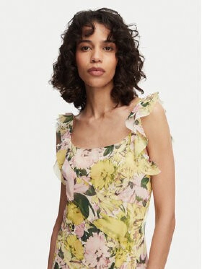 French Connection Sukienka wieczorowa Carla 719R1 Żółty jasny Slim Fit