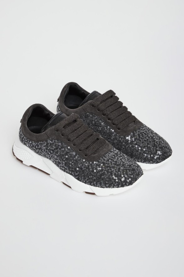 Sneakersy damskie z cekinami PESERICO