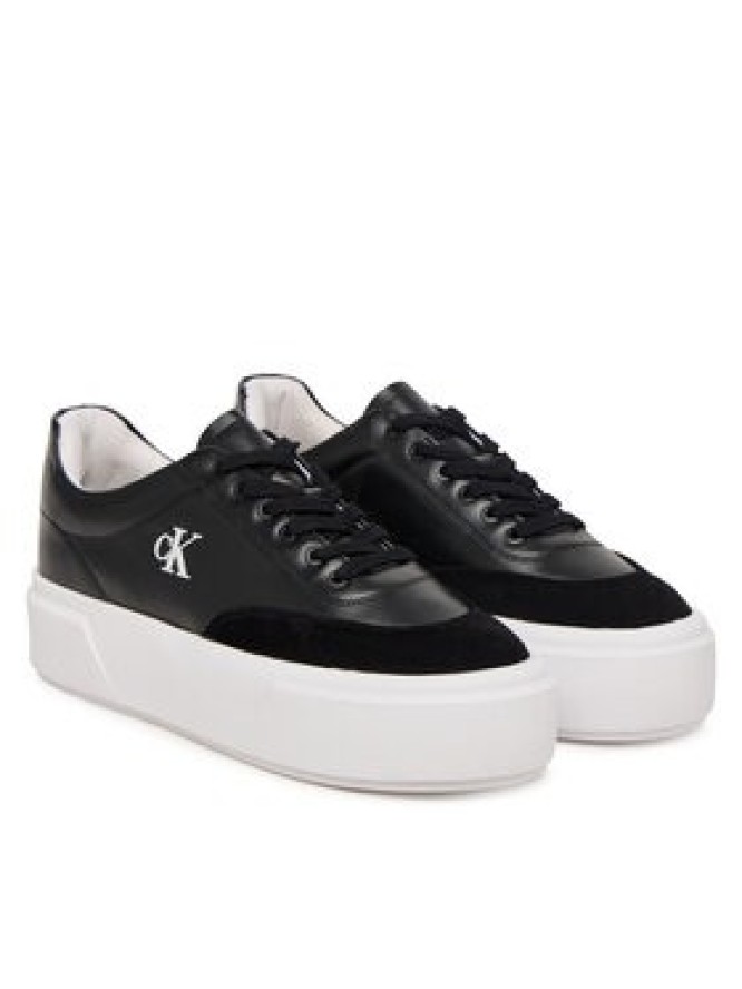 Calvin Klein Sneakersy Flatform Lace Up Tcap Lth-Su HW0HW03438 Czarny