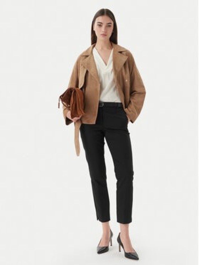 Marella Kurtka skórzana Epoca 2613441061 Beżowy Regular Fit