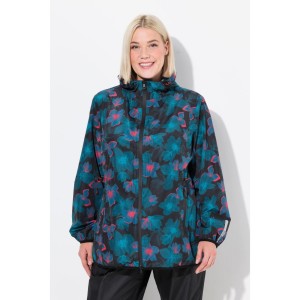 Damskie Kurtka przeciwdeszczowa lekka wodoszczelna kaptur kieszenie na zamek