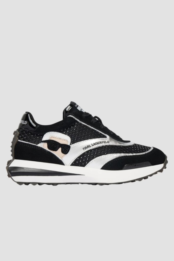 KARL LAGERFELD Czarne damskie sneakersy z cyrkoniami ZONE NFT GEMSTONE, Rozmiar 36