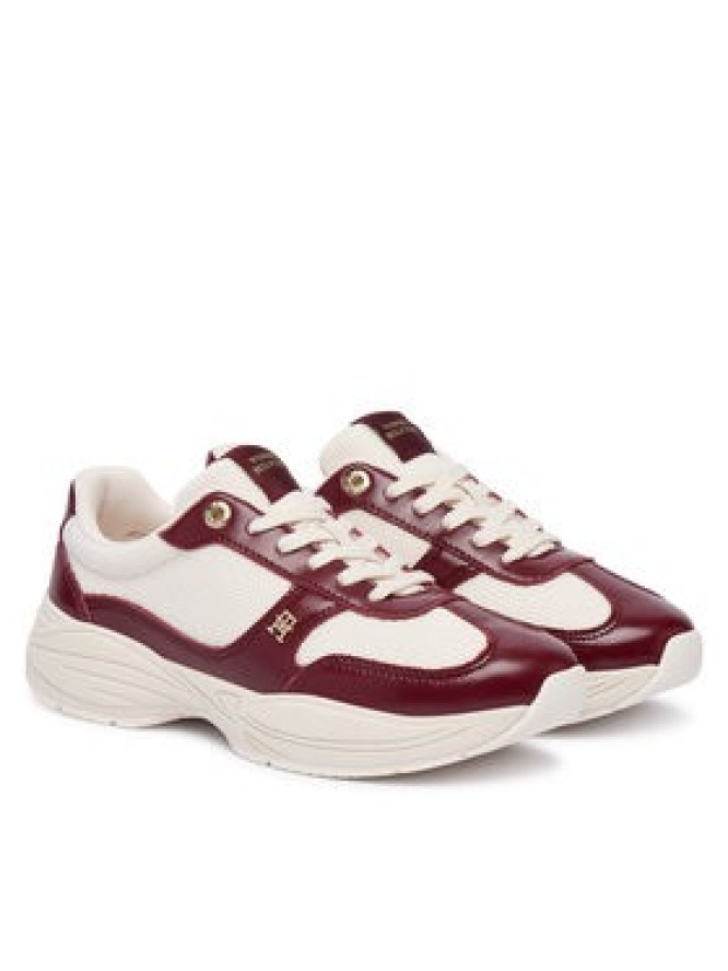 Tommy Hilfiger Sneakersy Modern Runner Shiny Leather FW0FW09413 Bordowy