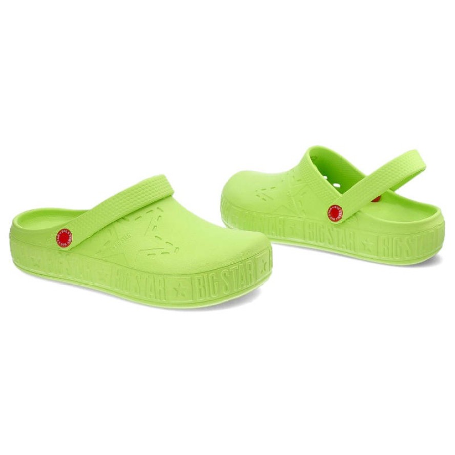 Zielone Klapki Big Star Wodoodporne Buty Damskie