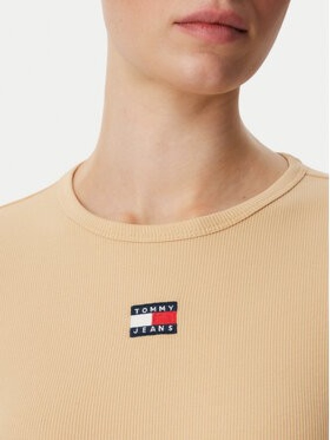 Tommy Jeans Bluzka DW0DW20178 Żółty Slim Fit