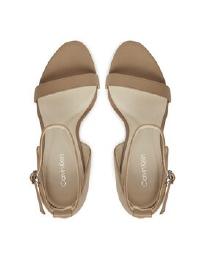 Calvin Klein Sandały Heel Sandal 90 - Lth HW0HW02337 Beżowy