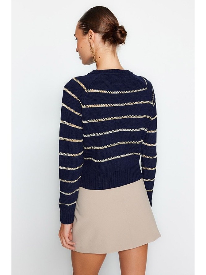 trendyol Sweter w kolorze granatowo-beżowym rozmiar: M