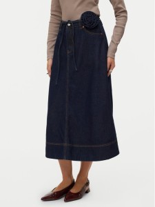 Vero Moda Spódnica jeansowa Ruth 10343067 Granatowy A-Line Fit