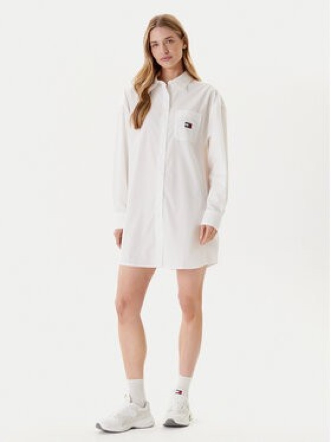 Tommy Jeans Sukienka koszulowa DW0DW21122 Biały Relaxed Fit