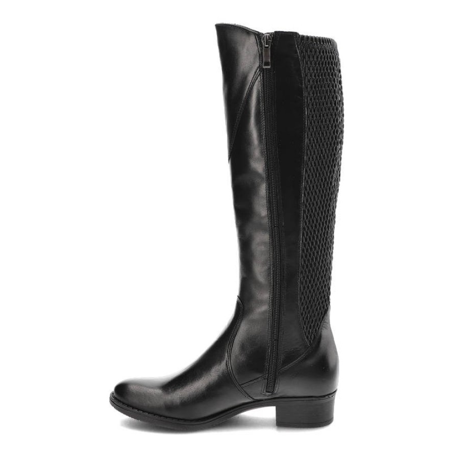 Czarne Kozaki Darex Ocieplane Skórzane Buty Damskie