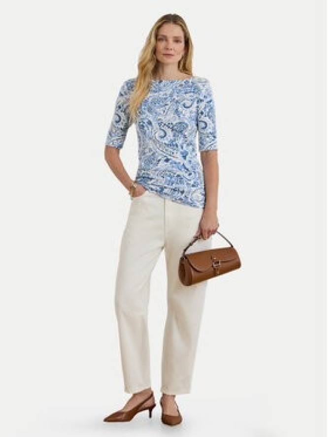 LAUREN RALPH LAUREN Bluzka 200P09110001 Niebieski jasny Slim Fit